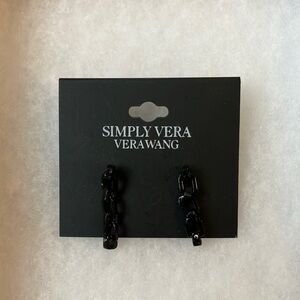 NWT SVVW Simply Vera Vera Wang Black Chain Link Earrings